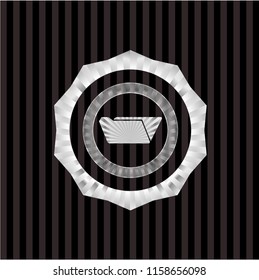 folder icon inside silvery badge or emblem