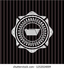 folder icon inside silvery shiny emblem