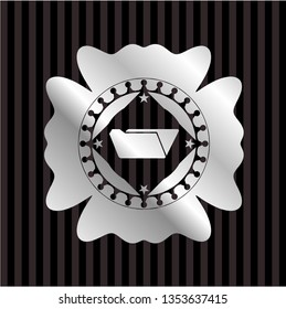 folder icon inside silvery shiny badge
