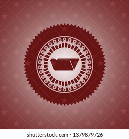 folder icon inside vintage red emblem