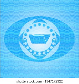 folder icon inside water concept badge background.