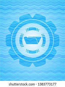 folder icon inside water concept emblem background.