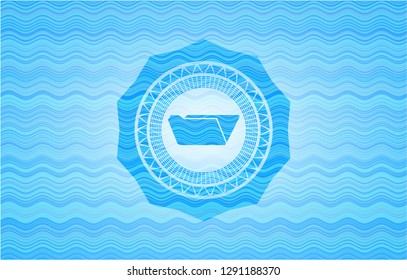 folder icon inside water representation badge background.