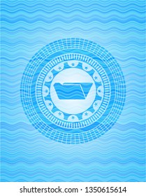 folder icon inside water wave emblem.