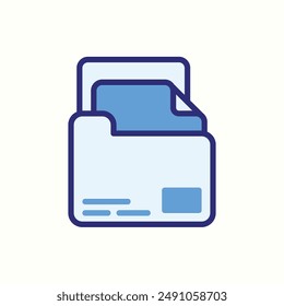 folder icon, isolated blue icon theme workplace