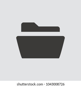 Folder icon isolated of flat style. Vector illustration.