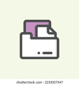 folder icon, isolated office colored outline icon in light blue background, perfect for website, blog, logo, graphic design, social media, UI, mobile app