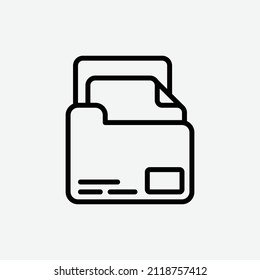  folder icon, isolated office outline icon in light grey background, perfect for website, blog, logo, graphic design, social media, UI, mobile app, EPS 10 vector illustration