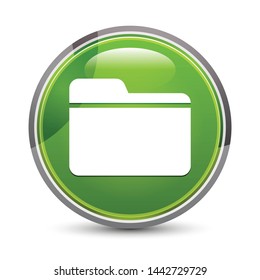 Folder icon isolated on elegant green round button vector illustration