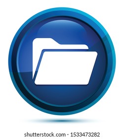 Folder icon isolated on elegant blue round button illustration