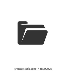 Folder icon isolated on a white background. Logo silhouette design template. Simple symbol concept in flat style. Abstract sign, pictogram for web, mobile and infographics - stock vector