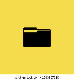Folder Icon isolated on Yellow Background. Office Concept. - Vector 