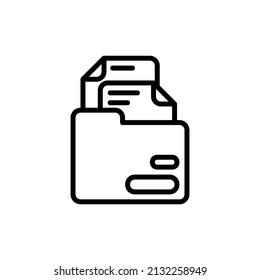  Ordnersymbol, isoliertes Rahmensymbol mit weißem Hintergrund, perfekt für Website, Blog, Logo, Grafikdesign, soziale Medien, UI, mobile App, EPS10 Vektorgrafik