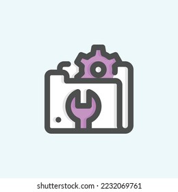  folder icon, isolated services colored outline icon in light blue background, perfect for website, blog, logo, graphic design, social media, UI, mobile app