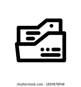 folder icon isolated sign symbol vector illustration - with style outline icons