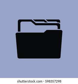 Folder icon isolated sign symbol and flat style for app, web and digital design. Vector illustration.