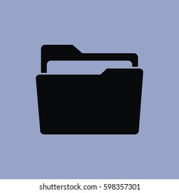 Folder icon isolated sign symbol and flat style for app, web and digital design. Vector illustration.