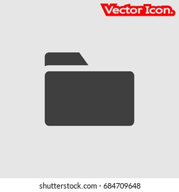 Folder icon isolated sign symbol and flat style for app, web and digital design. Vector illustration.
