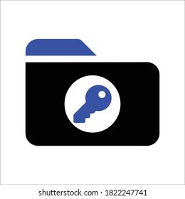 Folder icon with a key. security, closed