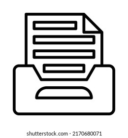 Icono de carpeta. Diseño De Estilo De Arte De Línea Aislado En Fondo Blanco