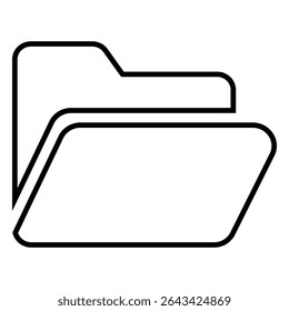 folder icon line icon design. folder icon thin black outline symbol vector illustration. editable stroke icon on transparent background.
