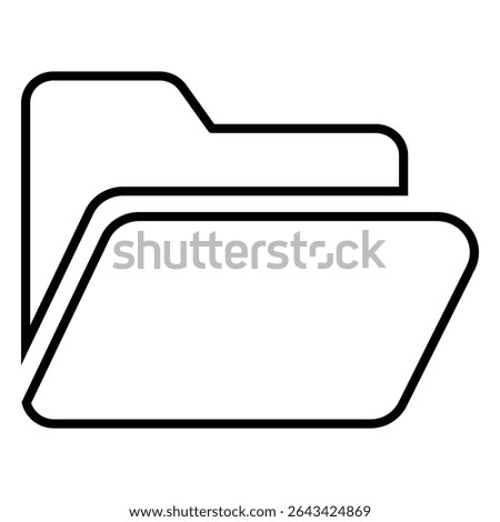 folder icon line icon design. folder icon thin black outline symbol vector illustration. editable stroke icon on transparent background.