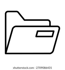 Folder Icon Line Design Vector Illustration