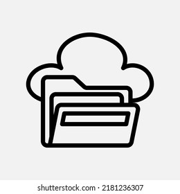 Folder icon in line style about cloud computing, use for website mobile app presentation
