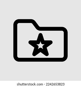 Icono de carpeta en estilo de línea sobre la interfaz de usuario, uso para presentación de aplicaciones móviles del sitio web