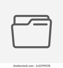 Folder icon line symbol. Isolated vector illustration of  icon sign concept for your web site mobile app logo UI design.
