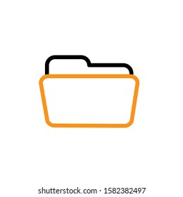 Folder icon. Line and two colour design template