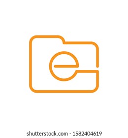 Folder icon. Line and two colour design template