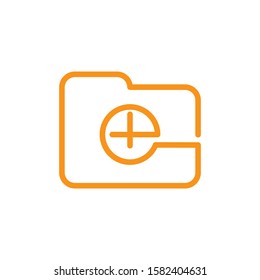 Folder icon. Line and two colour design template