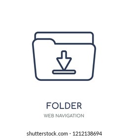 Folder icon. Folder linear symbol design from Web navigation collection. Simple outline element vector illustration on white background.