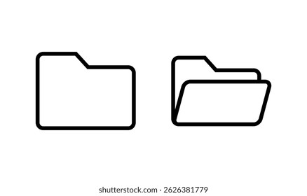 Diseño del logotipo del icono de la carpeta. cartel y símbolo