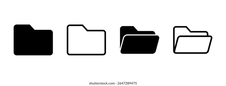 Diseño del logotipo del icono de la carpeta. cartel y símbolo