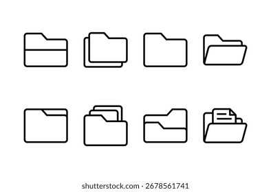 Diseño del logotipo del icono de la carpeta. cartel y símbolo