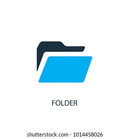 Folder icon. Logo element illustration. Folder symbol design from 2 colored collection. Simple Folder concept. Can be used in web and mobile.