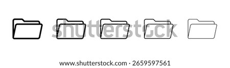 Folder icon or logo illustration outline black style