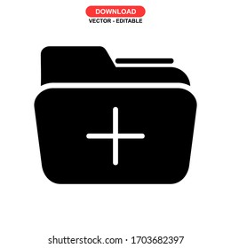 icono de carpeta o logotipo símbolo de signo aislado ilustración vectorial - iconos vectoriales de estilo negro de alta calidad
