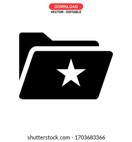 icono de carpeta o logotipo símbolo de signo aislado ilustración vectorial - iconos vectoriales de estilo negro de alta calidad
