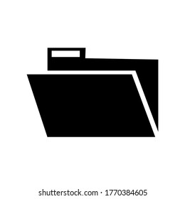 Icono de carpeta o logotipo símbolo de signo aislado ilustración vectorial - iconos vectoriales de estilo negro de alta calidad
