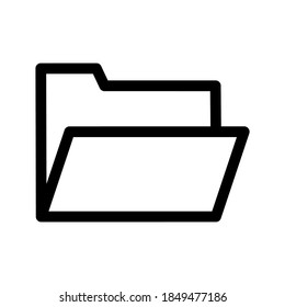 Icono de carpeta o logotipo símbolo de signo aislado ilustración vectorial - iconos vectoriales de estilo negro de alta calidad
