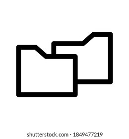 Icono de carpeta o logotipo símbolo de signo aislado ilustración vectorial - iconos vectoriales de estilo negro de alta calidad
