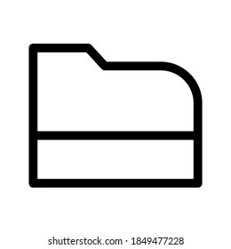 Icono de carpeta o logotipo símbolo de signo aislado ilustración vectorial - iconos vectoriales de estilo negro de alta calidad
