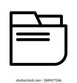 Icono de carpeta o logotipo símbolo de signo aislado ilustración vectorial - iconos vectoriales de estilo negro de alta calidad
