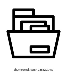 icono de carpeta o logotipo símbolo de signo aislado ilustración vectorial - iconos vectoriales de estilo negro de alta calidad
