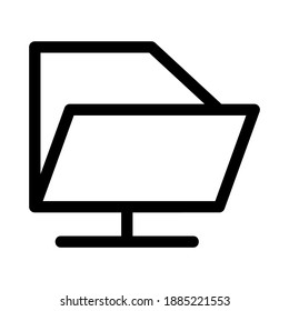 icono de carpeta o logotipo símbolo de signo aislado ilustración vectorial - iconos vectoriales de estilo negro de alta calidad
