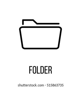 Folder icon or logo in modern line style. High quality black outline pictogram for web site design and mobile apps. Vector illustration on a white background.