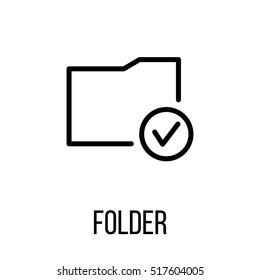 Folder icon or logo in modern line style. High quality black outline pictogram for web site design and mobile apps. Vector illustration on a white background.
